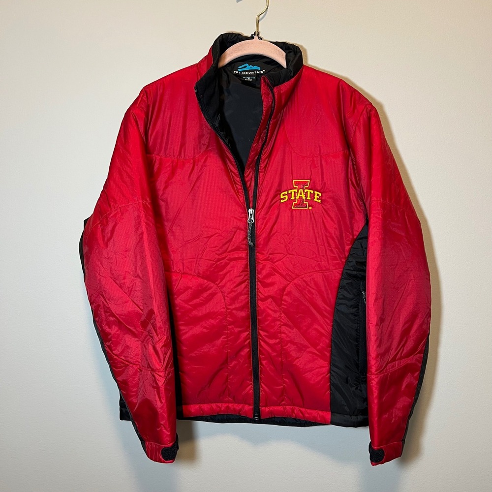 Tri-Mountain Iowa State Cyclones Jacket Women's Small Red Black Puffer Full Zip